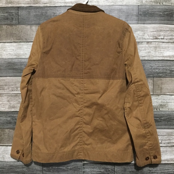 American Eagle Corduroy Collar Jacket Men’s S Brown Tan Full Zip Button Front - Picture 5 of 11